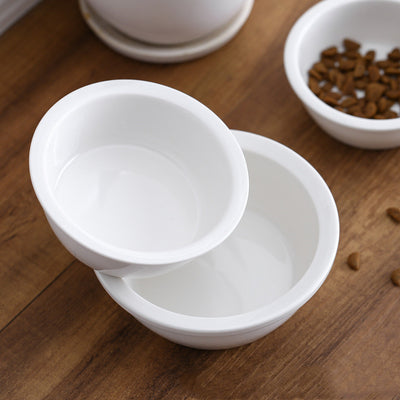 Pet food bowl ceramic double bowl food bowl